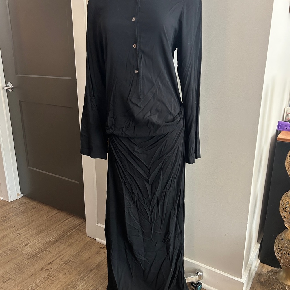 Ann Demeulemeester Black Long Sleeve Dress